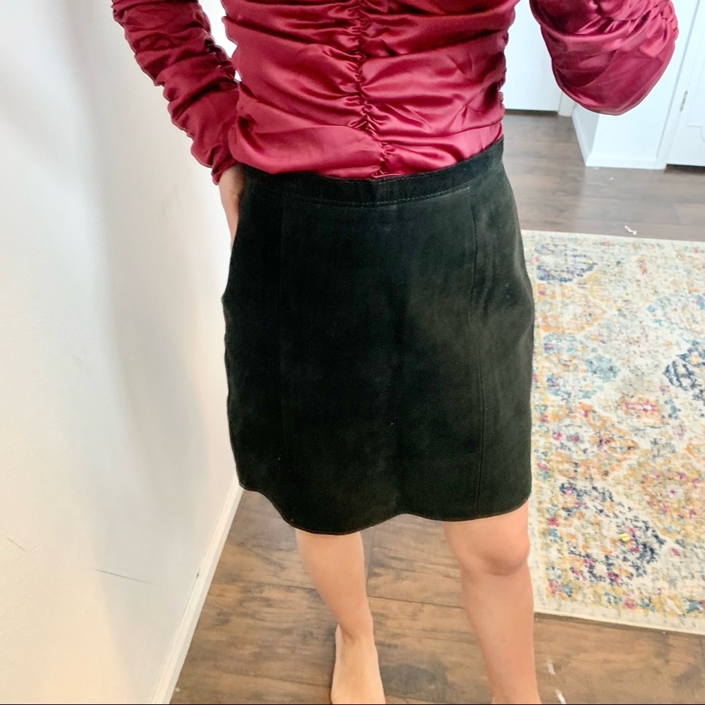 Outerwear by Phoenix | Vintage Genuine Cow Split Leather Pencil Skirt
